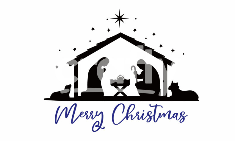 Merry Christmas | Nativity Scenes SVG cut file | Crafty