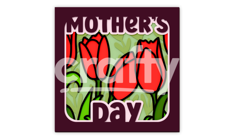 Mothers Day Shadow Box SVG | Floral Paper Cut Design | Crafty