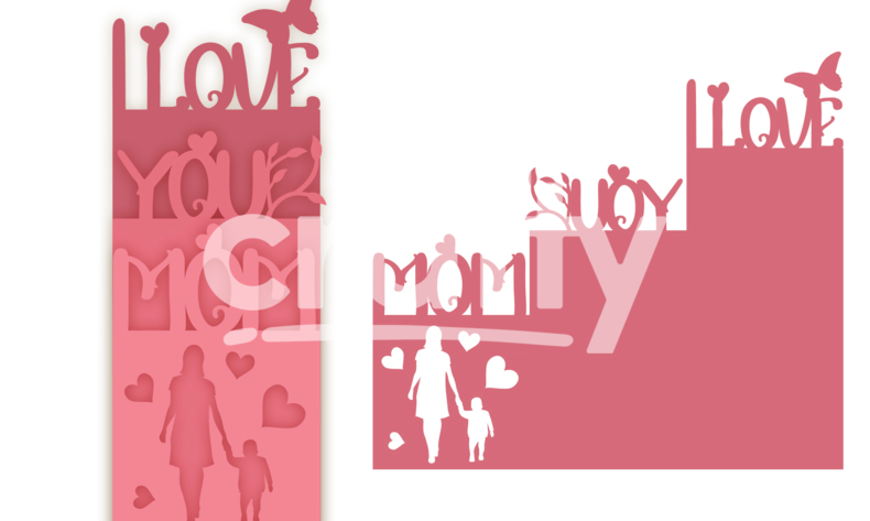 Tri Fold Mothers Day Card Svg I Love You Mom Svg Paper Cut Design Svg Crafty